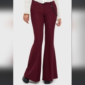 Killstar Burgundy Flare Pants